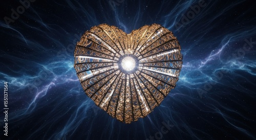 Sacred Heart of the Cosmos A Beacon of Cosmic Energy Shining Through the Universe