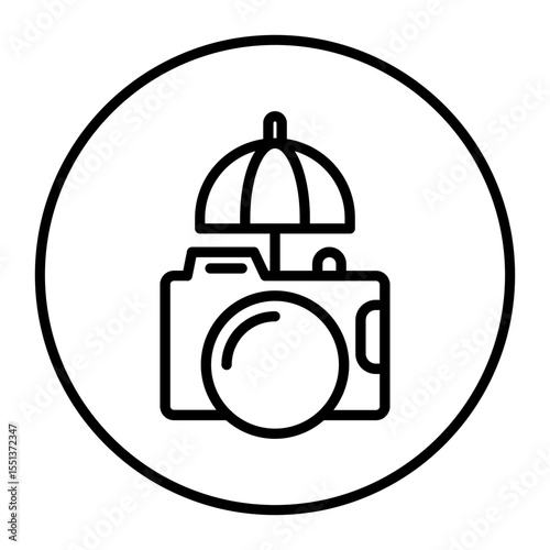 Umbrella Camera Vector Icons
