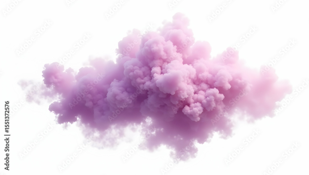 Fototapeta premium Cloud Orchid purple mist cloudy abstract cluster, isolated on a clean white background