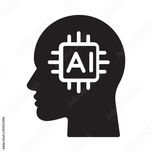 Artificial intelligence Vector Icon which can easily modify or edit