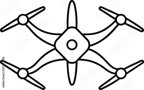drone icon line art vector illustration on transparent background