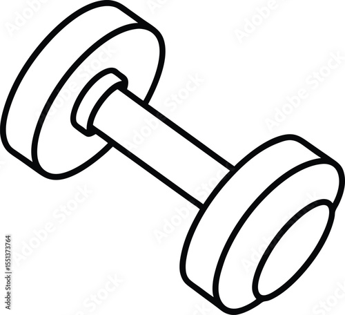 dumbbell icon line art vector illustration on transparent background
