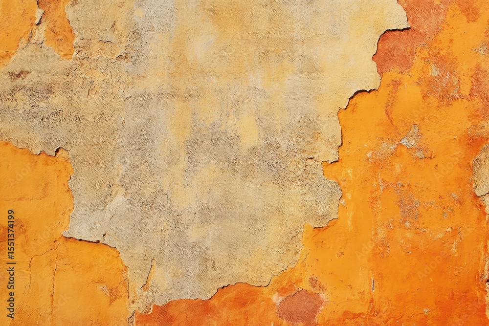 Obraz premium Adobe Background. Aged Wall Texture in Bright Orange, Perfect for Architecture Art