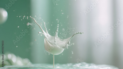 Liquid Alchemy: Capturing a pristine moment, a single droplet ignites a symphony of splash, showcasing the elegant dance between form and fluidity. A harmonious balance of light, water, and form.