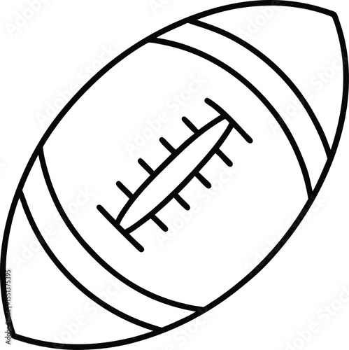 football american icon line art vector illustration on transparent background