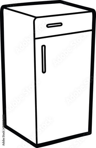 fridge icon line art vector illustration on transparent background