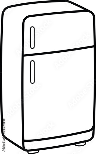 fridge icon line art vector illustration on transparent background