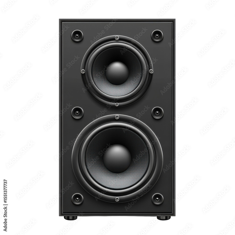 Premium Loudspeaker Rendering Two Way Speaker System Sound Reproduction on transparent background Premium Loudspeaker Rendering Two Way Speaker System Sound Reproduction on transparent background