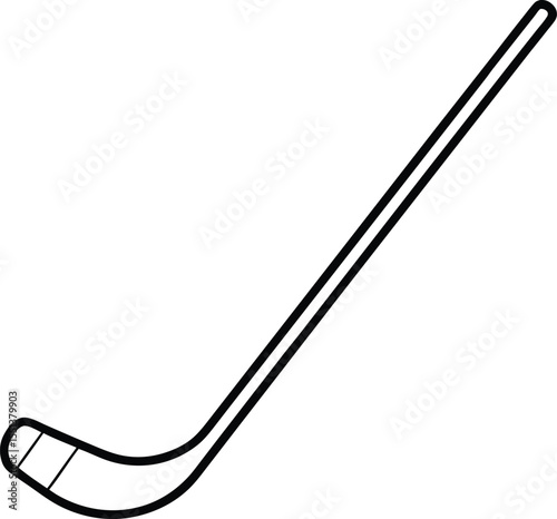 hockey stick icon line art vector illustration on transparent background