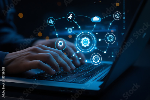 System Support and Troubleshooting Concept – IT Assistance, Error Diagnosis, and Technical Problem Solving Visualization

