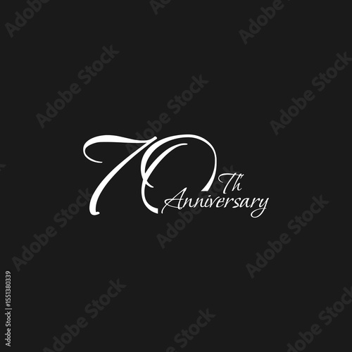 anniversary logo design, 70th anniversary, symbol, icon, party, logo design for 70th anniversary, vector, success, illustration, birthday, symbol, background, year, congratulations, greeting, invitati