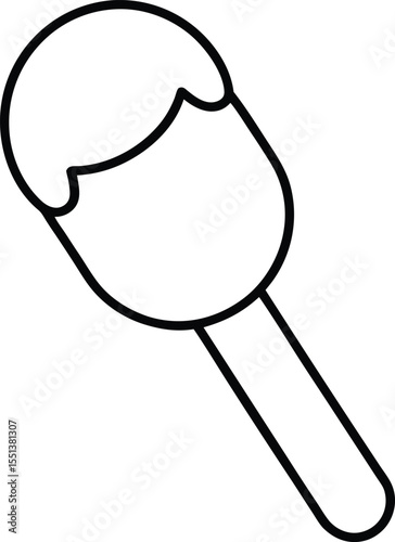 ice cream scoop icon line art vector illustration on transparent background