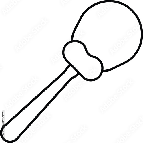 ice cream scoop icon line art vector illustration on transparent background