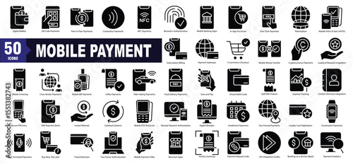Mobile Payment Glyph Icon Set
