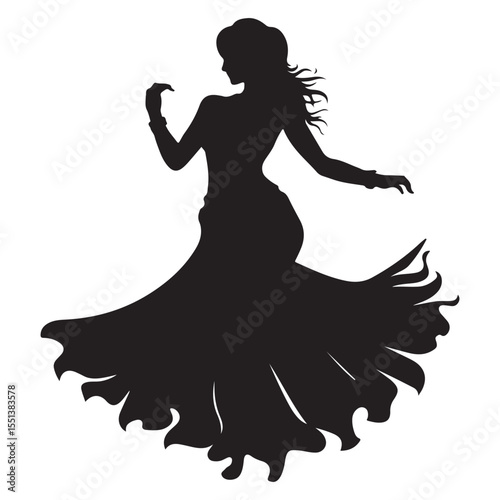 Belly Dancer Silhouettes Set, Middle Eastern