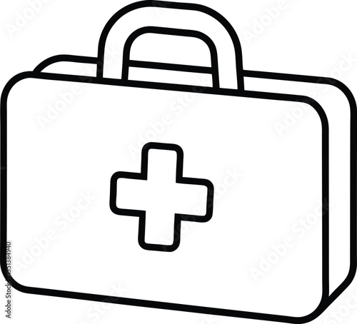 medical kit icon line art vector illustration on transparent background	
