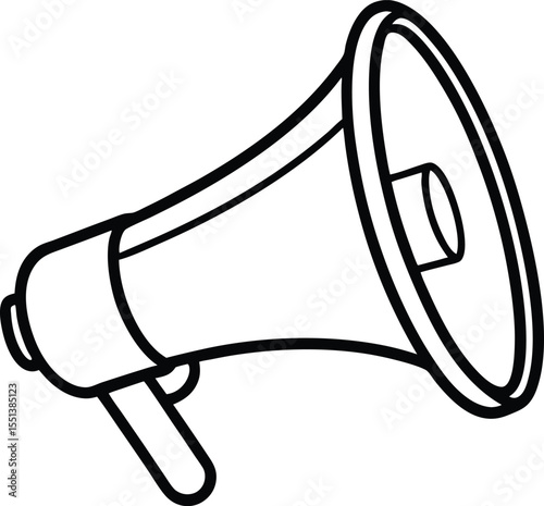 megaphone icon line art vector illustration on transparent background	
