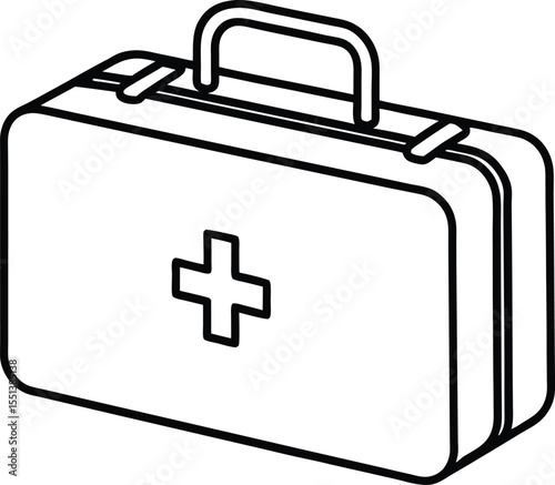 medical kit icon line art vector illustration on transparent background	
