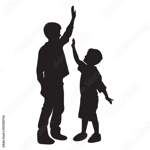 Children giving high five, happy kids