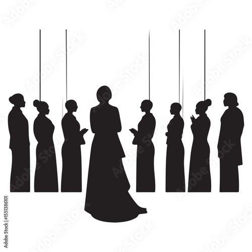 Choir with music director, music team