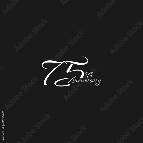 anniversary logo design, 75th anniversary, symbol, icon, party, logo design for 75th anniversary, vector, success, illustration, birthday, symbol, background, year, congratulations, greeting, invitati