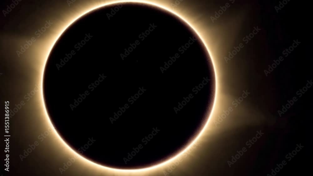 Spectacular total solar eclipse phenomenon with the corona shining brilliantly against a dark space sky, showcasing a mesmerizing natural event.