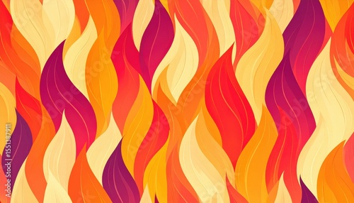 Abstract Flame Pattern Design With Vivid Colors