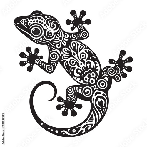 Gecko ornamental feet silhouette