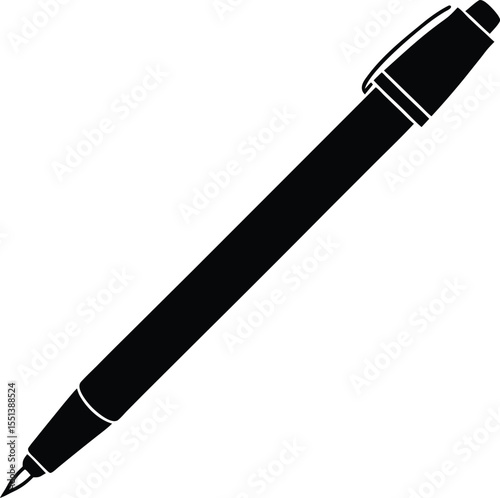 pen icon line art vector illustration on transparent background	

