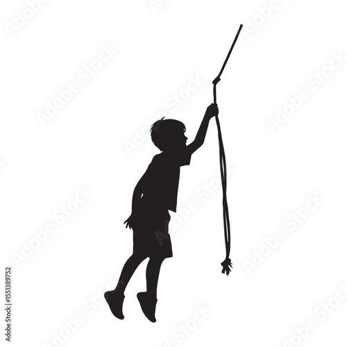 Kids climbing net silhouette