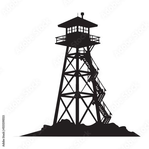 Lookout tower silhouette