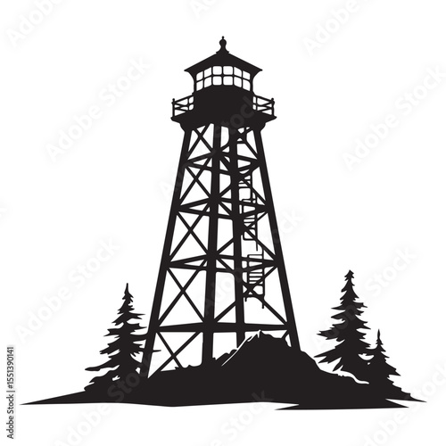 Lookout tower silhouette