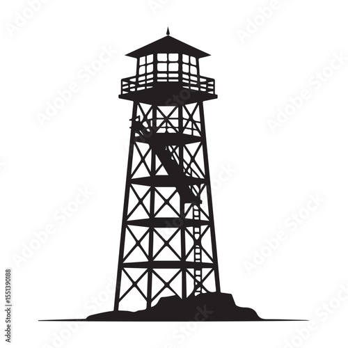 Lookout tower silhouette