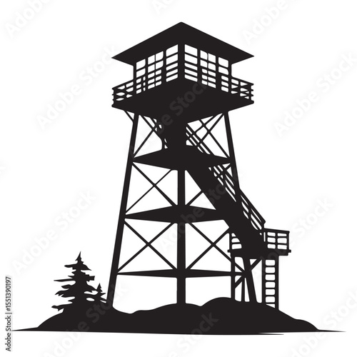 Lookout tower silhouette