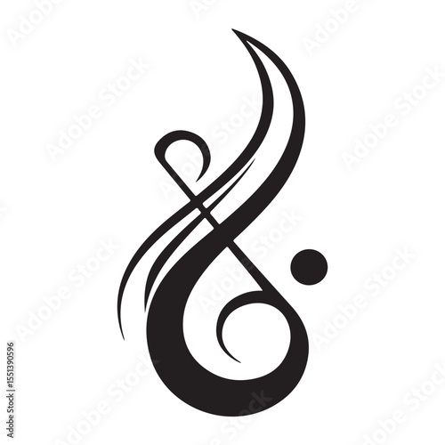 Music note swirl silhouette