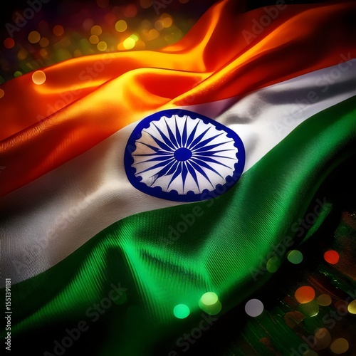 indian flag in the wind