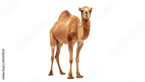 Obraz na plátně Camel Standing with Natural Desert Features Isolated on transparent background c