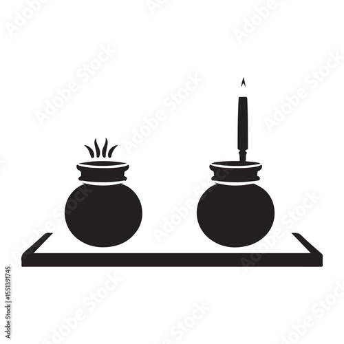 Quill pen in ink pot silhouette