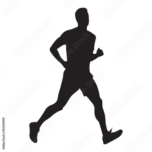 Runner boy silhouette