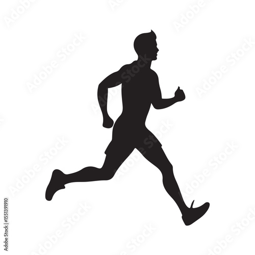 Runner boy silhouette