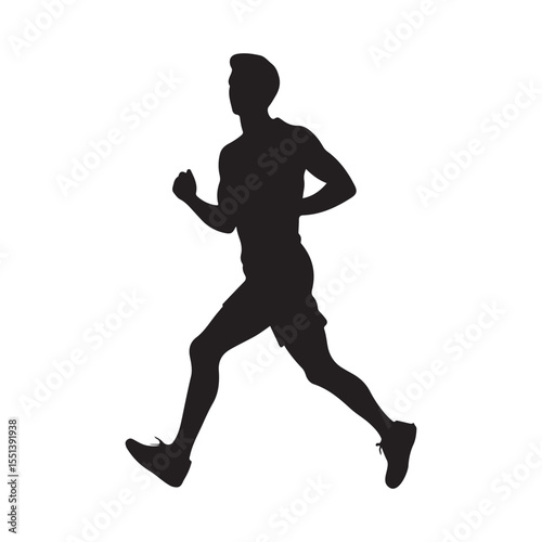 Runner boy silhouette