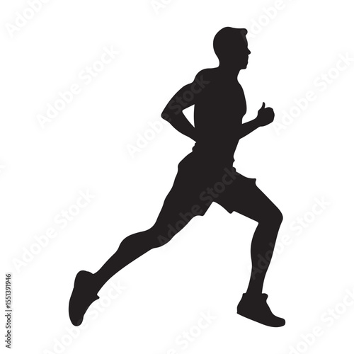 Runner boy silhouette