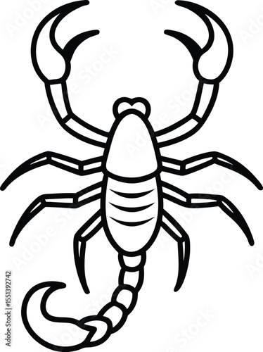 scorpions icon line art vector illustration on transparent background	
