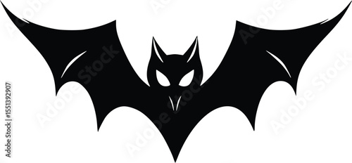 Halloween bat silhouette vector illustration, spooky creature design, dark gothic style
