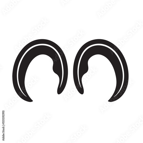 Two connected horseshoes silhouette