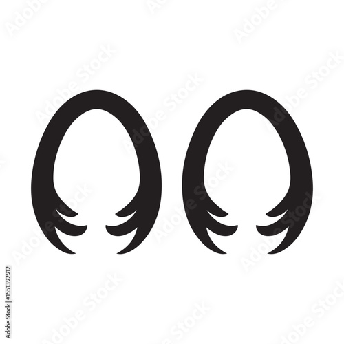 Two connected horseshoes silhouette