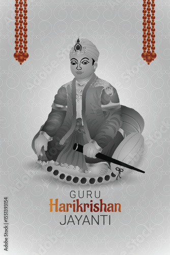 Happy guru harikrishan jayanti background