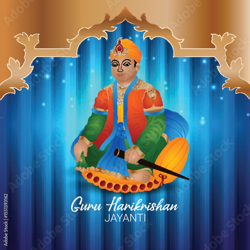 Happy harikrishan jayanti celebration card