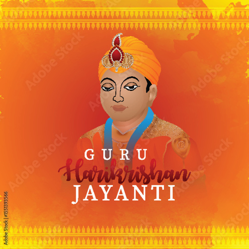 Happy harikrishan jayanti celebration card