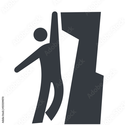 abseiling silhouette vector icon
